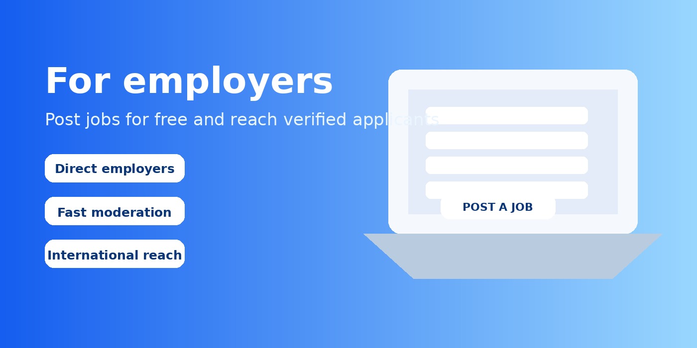 Employer flow from profile and verification to vacancy publishing